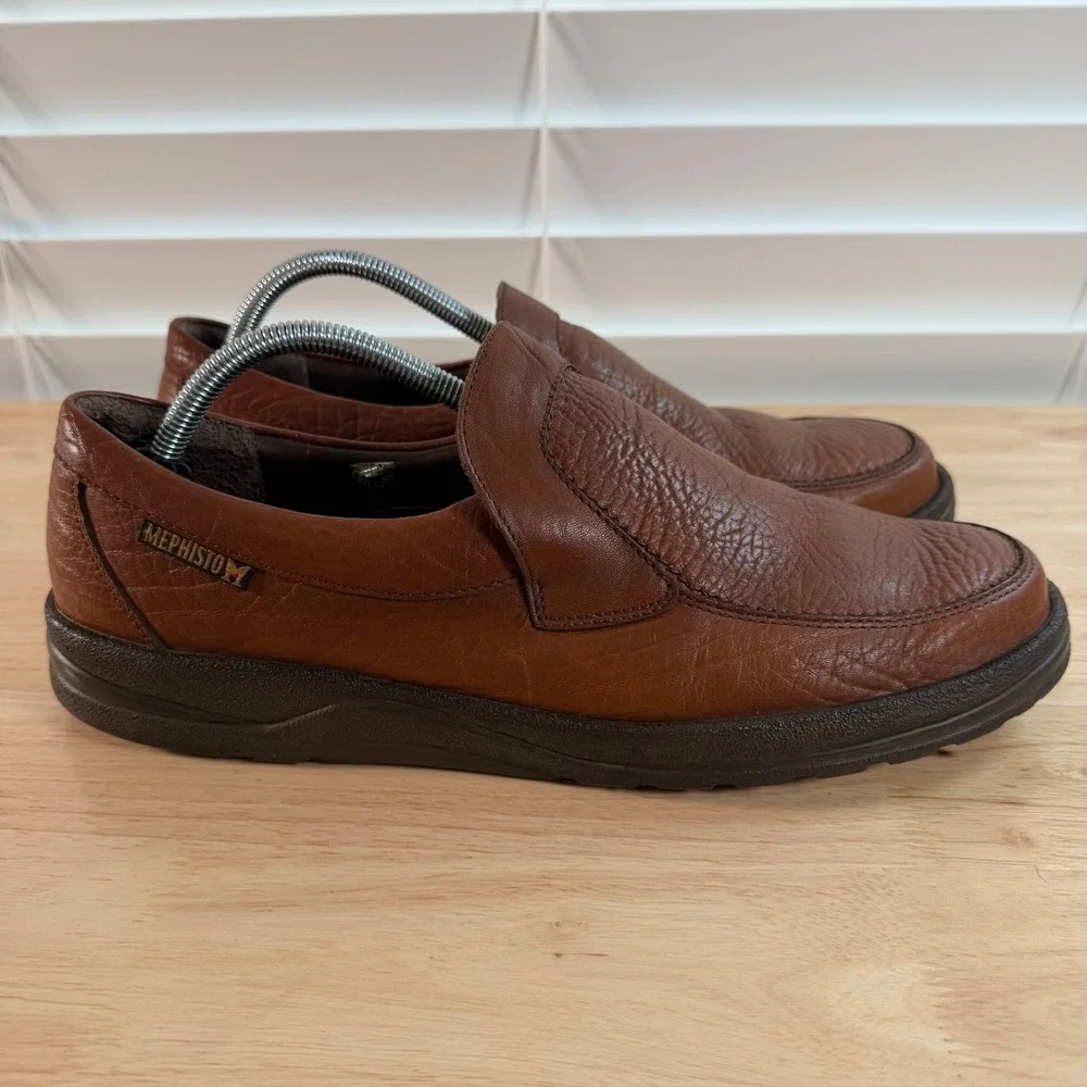 Mephisto Loafers Men's Dark Brown Leather Slip-On Round Toe Casual - 11.5